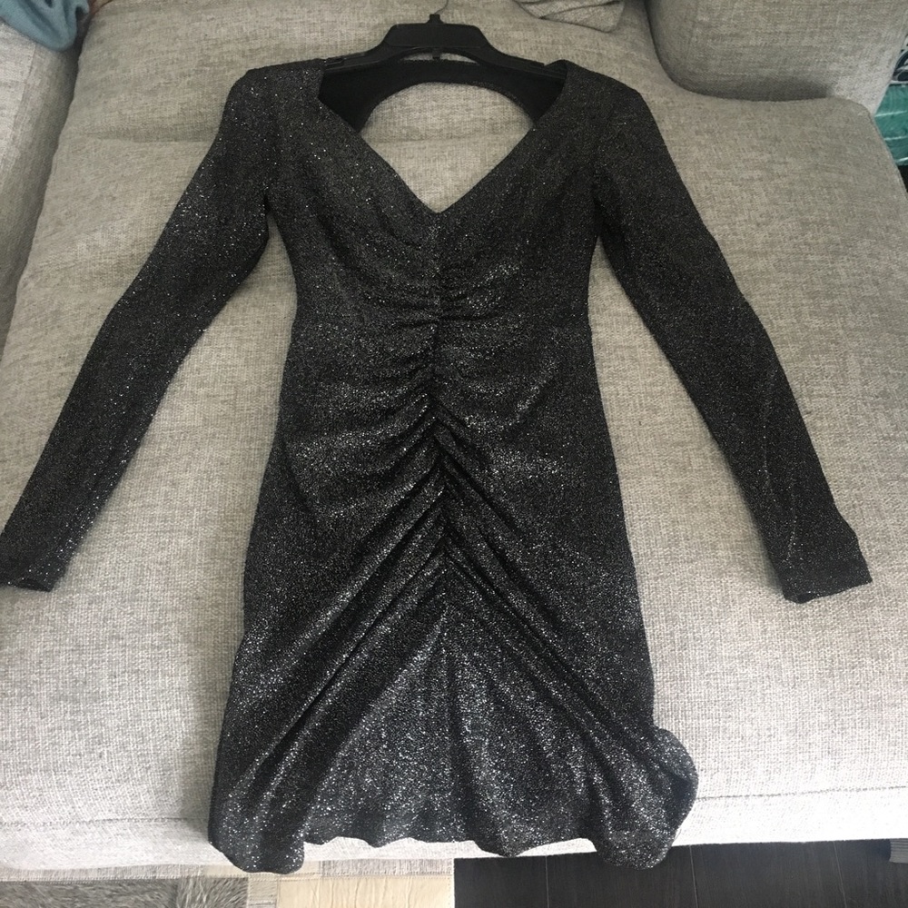 Silver metallic cocktail dress